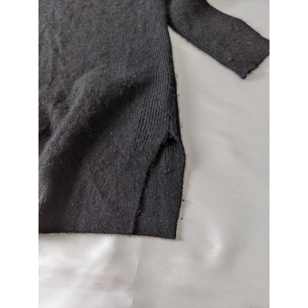 Magaschoni Womens 100% Cashmere Crewneck Sweater Black Side Slit Size S Small - Picture 6 of 8